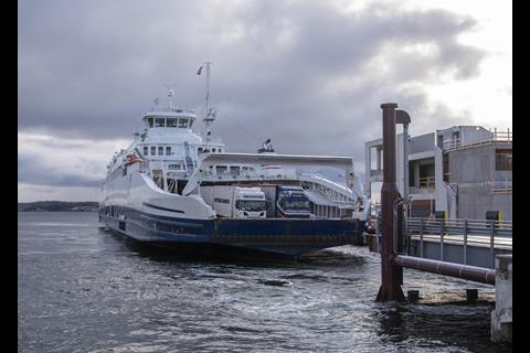 A six-month trial of Kongsberg's 'adaptive transit' system aboard 'Bastø Fosen VI' began in February 2020 (credit: Kongsberg)